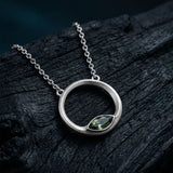 LUCENCE PERIDOT OPEN CIRCLE PENDANT NECKLACE