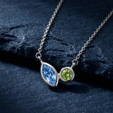 STARLIGHT GEMSTONE DUO PENDANT NECKLACE