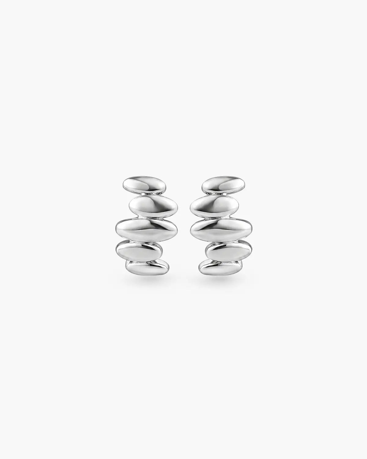 RESONANCE STACKED PEBBLE STUD EARRINGS