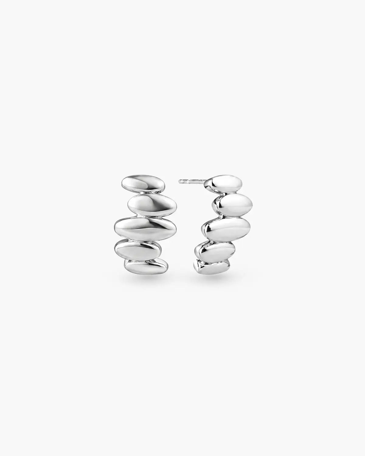 RESONANCE STACKED PEBBLE STUD EARRINGS