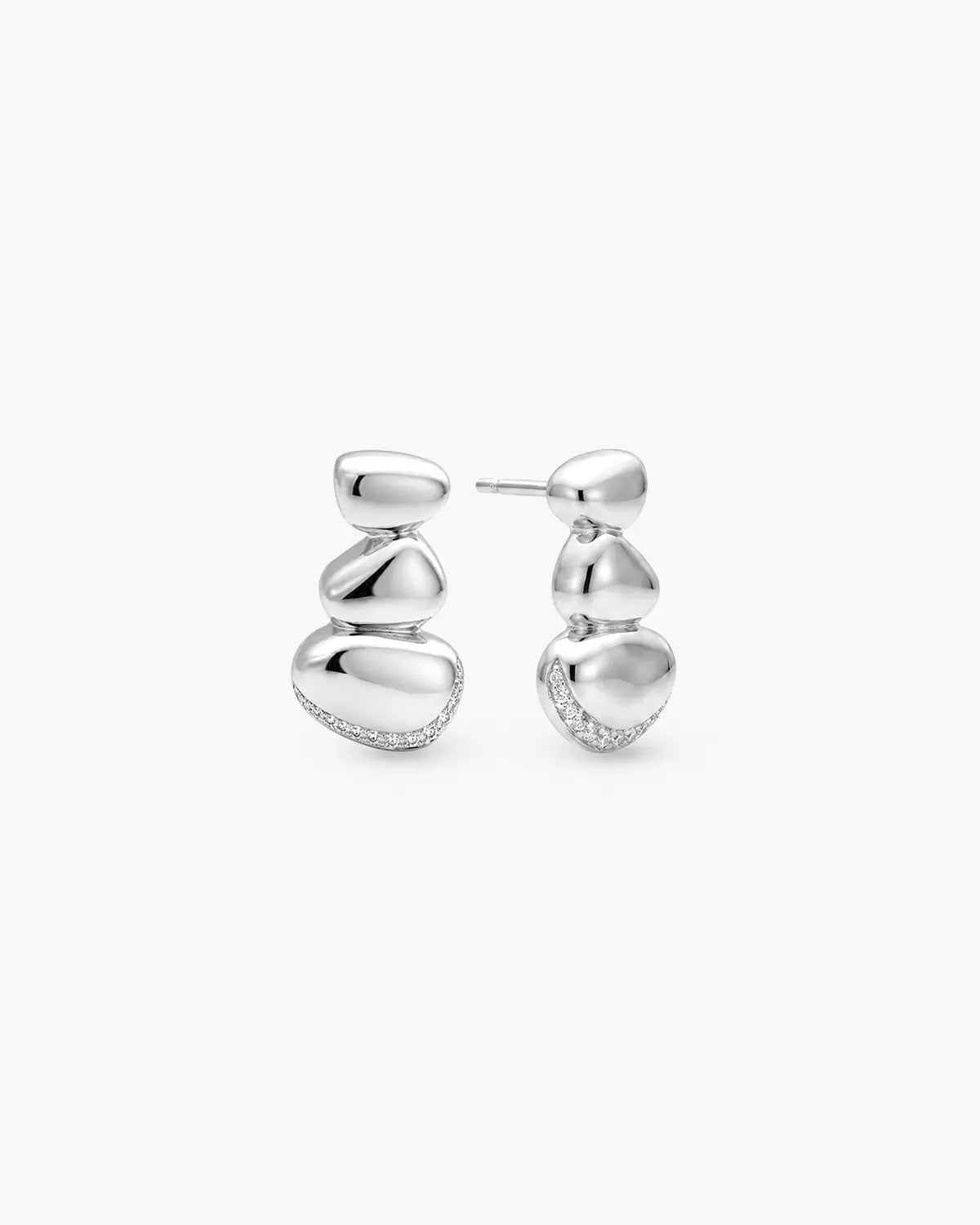 CELESTE PAVÈ PEBBLE STUD EARRINGS