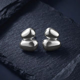 COSMOS ROUNDED PEBBLE STUD EARRINGS
