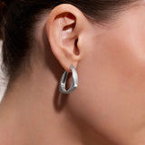 SCULPTED TRIANGLE HOOP EARRINGS