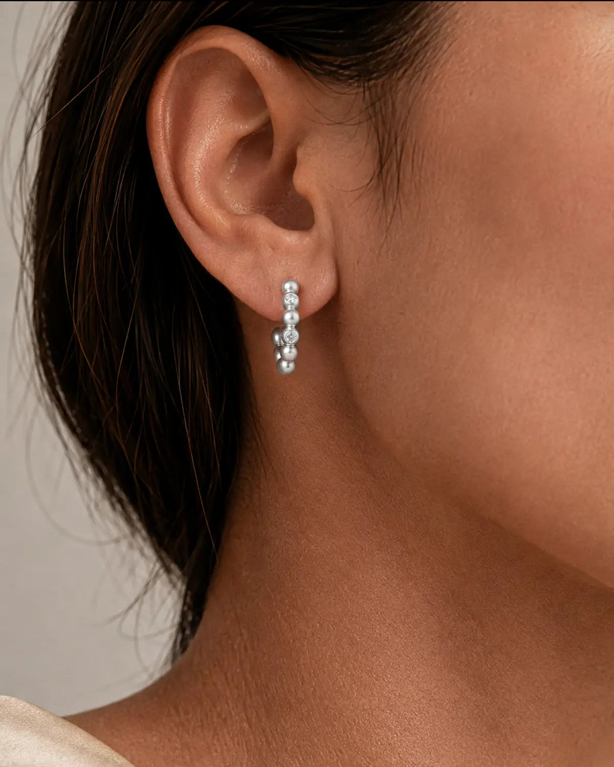 PLANETARY BEADED HOOP EARRINGS