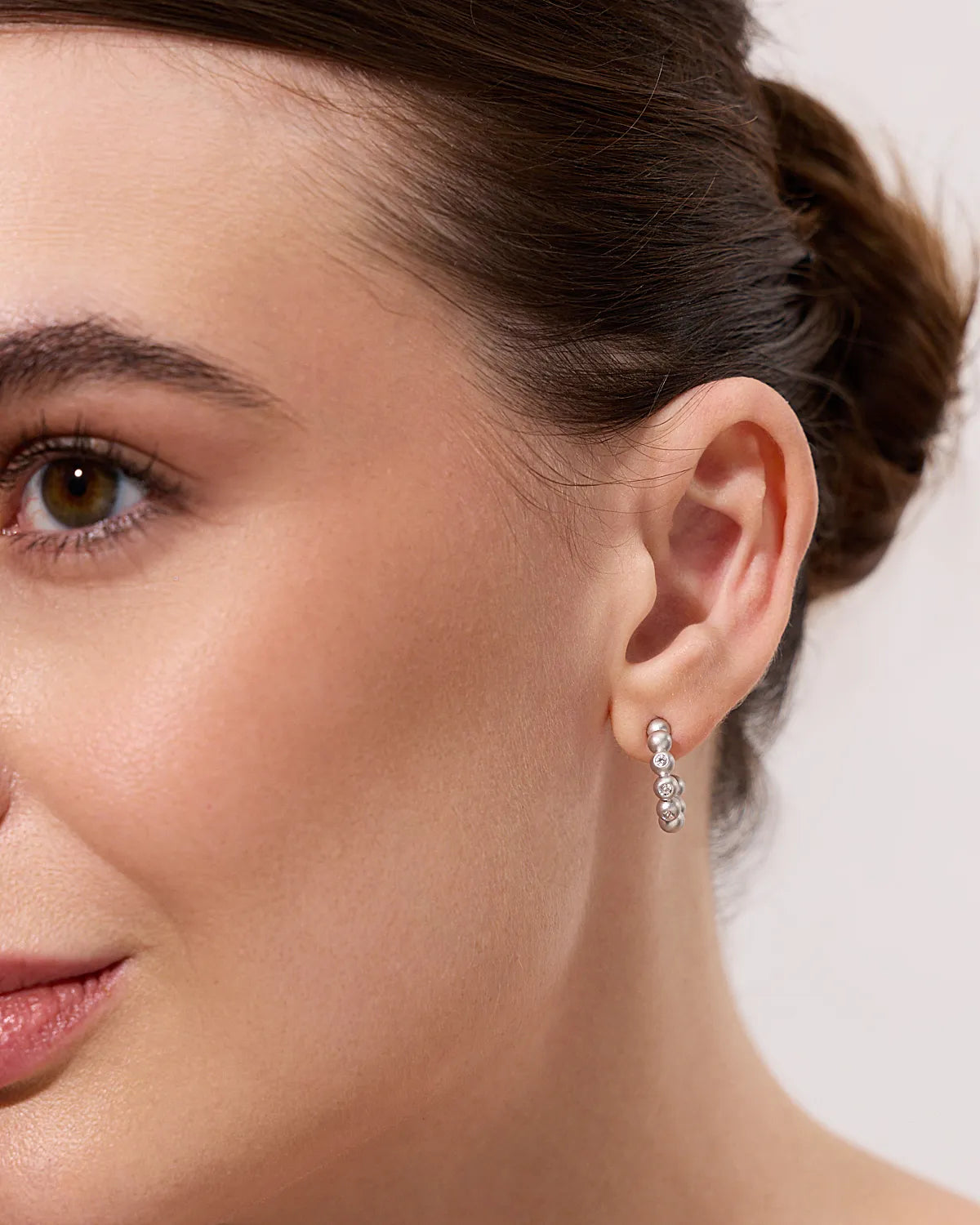 BEADED CRYSTAL HOOP EARRINGS