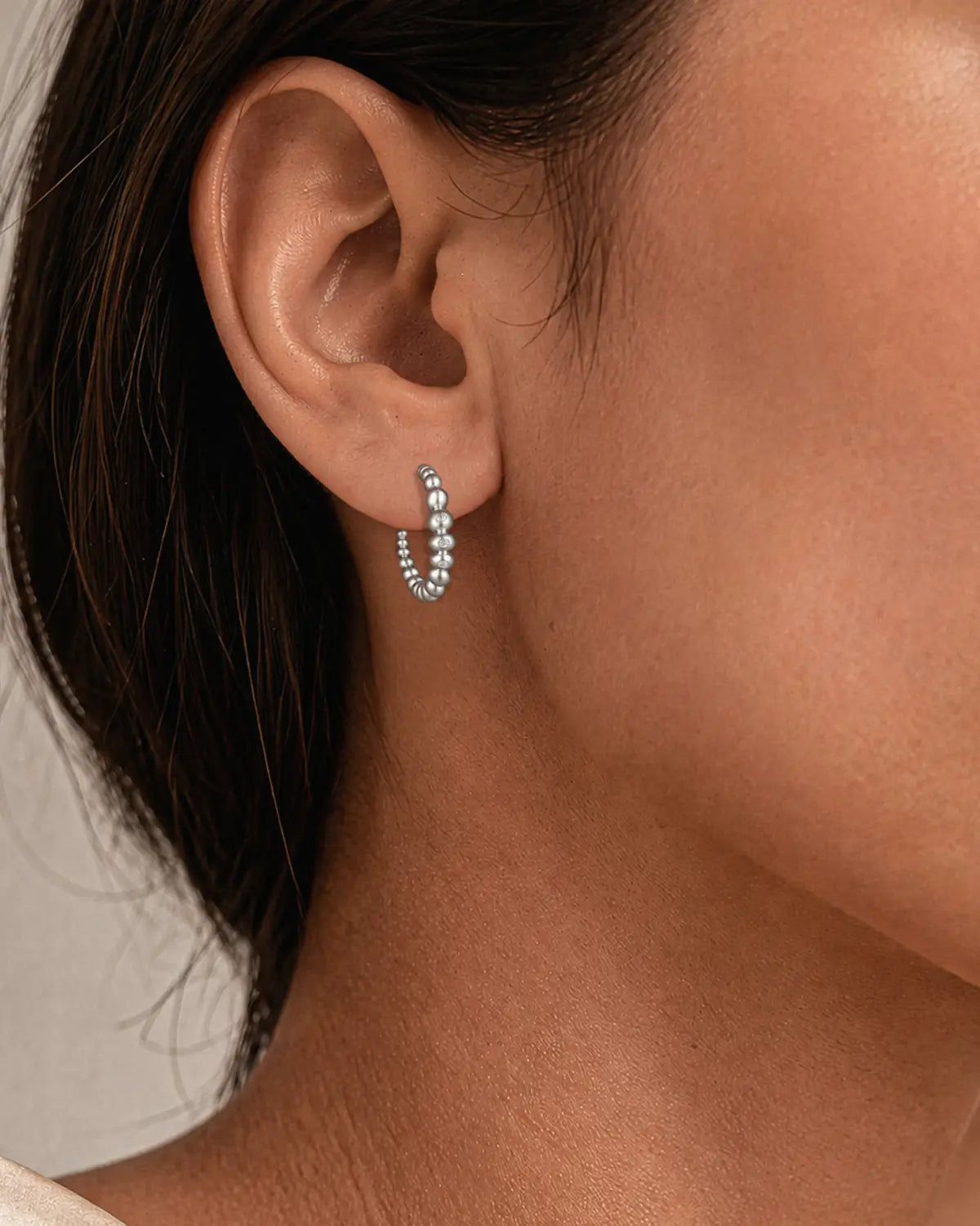 BEADED CRYSTAL HOOP EARRINGS