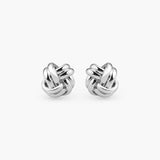 KNIT WOVEN KNOT STUD EARRINGS