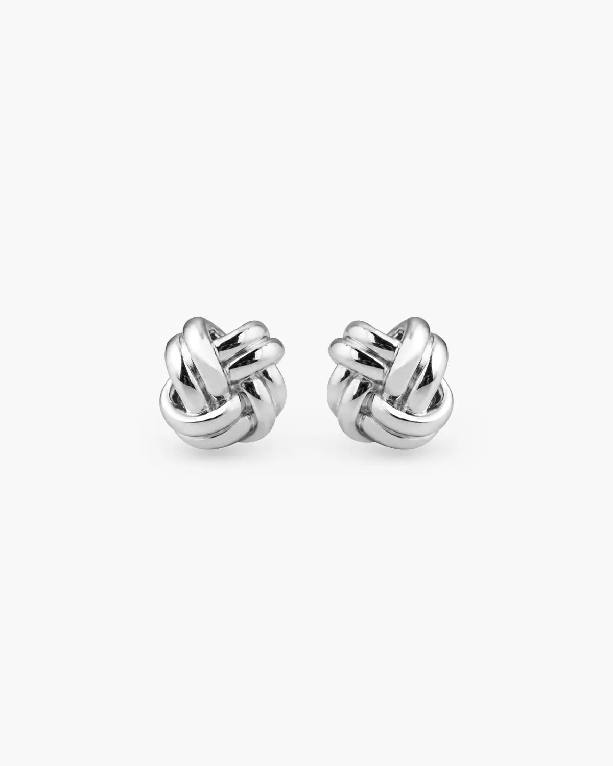 KNIT WOVEN KNOT STUD EARRINGS