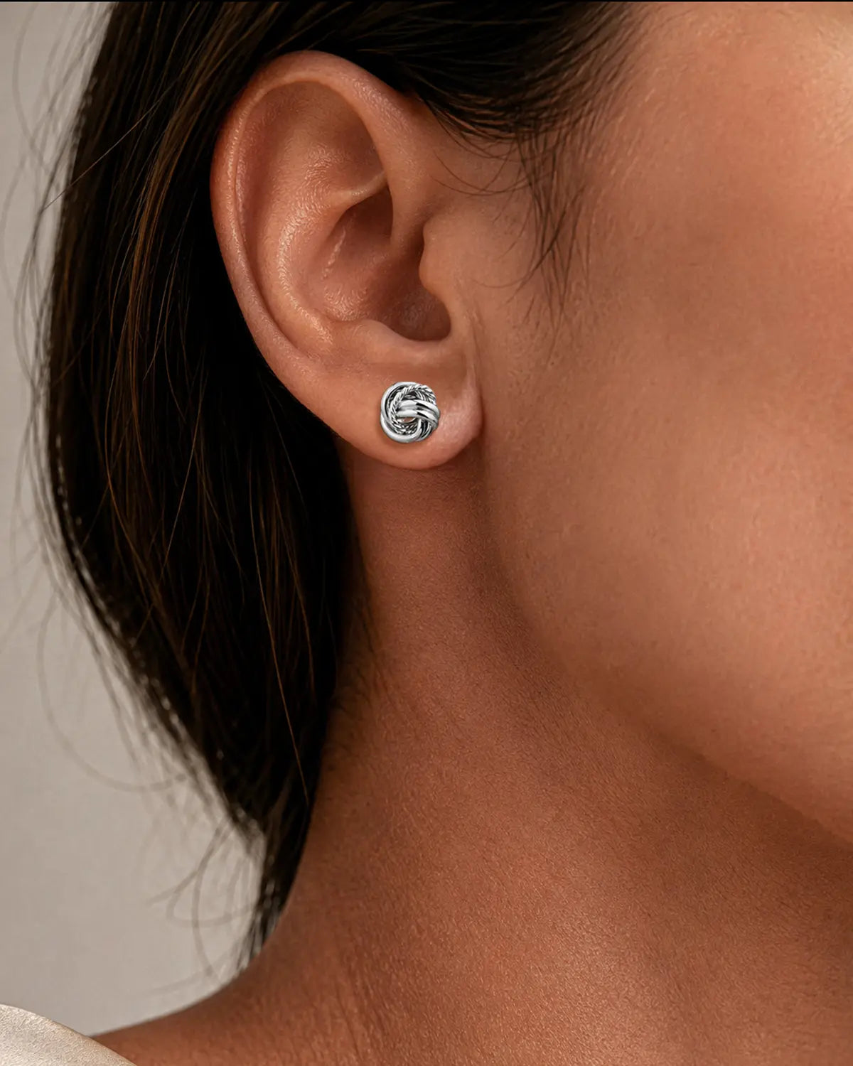 CLEW BRAIDED KNOT STUD EARRINGS