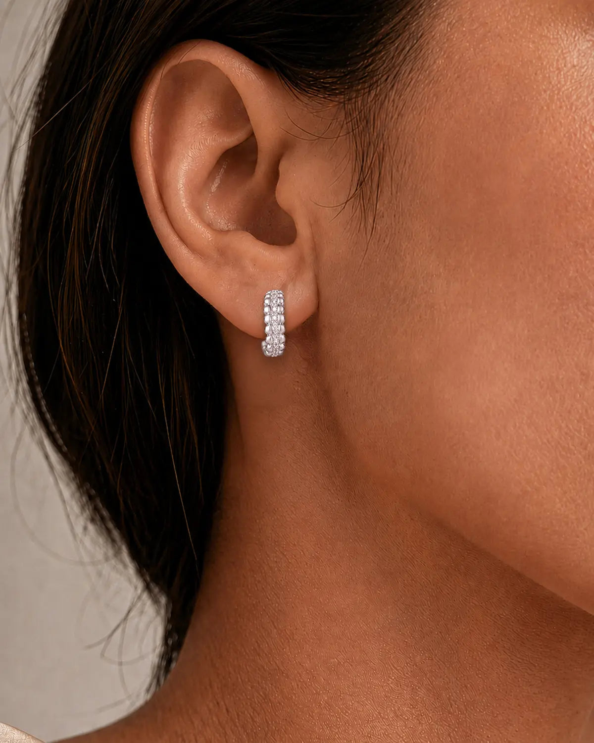 ETERNA PAVÈ BEADED HOOP EARRINGS