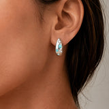 ENCASED SLATE INLAY HOOP EARRINGS
