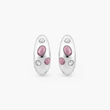 ENCASED BLUSH INLAY HOOP EARRINGS