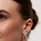 ENCASED MIST INLAY HOOP EARRINGS