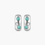 ENCASED MIST INLAY HOOP EARRINGS