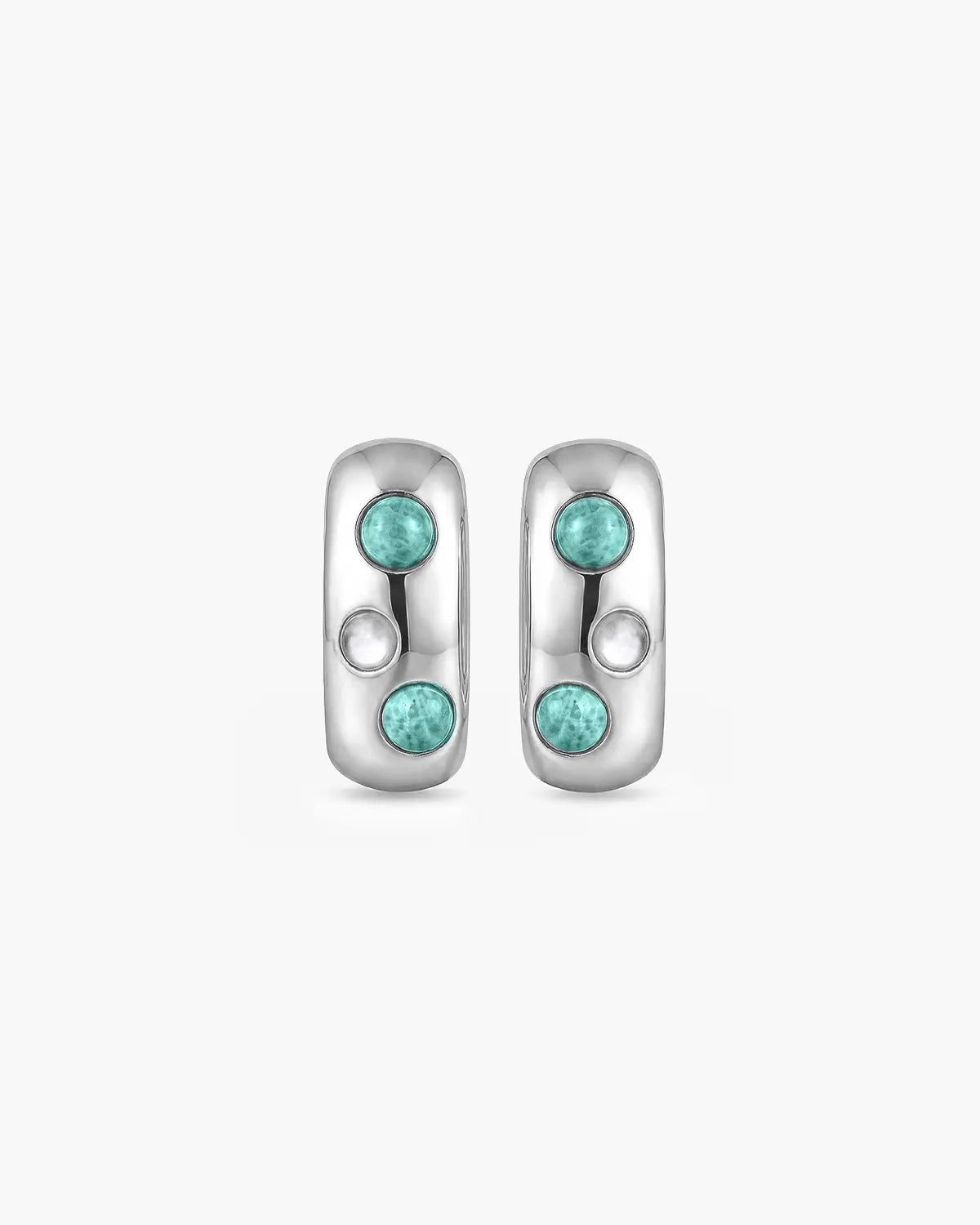 ENCASED MIST INLAY HOOP EARRINGS