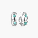 ENCASED MIST INLAY HOOP EARRINGS