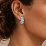 ENCASED MIST INLAY HOOP EARRINGS