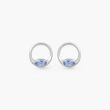 TWILIGHT TOPAZ CIRCLE STUD EARRINGS