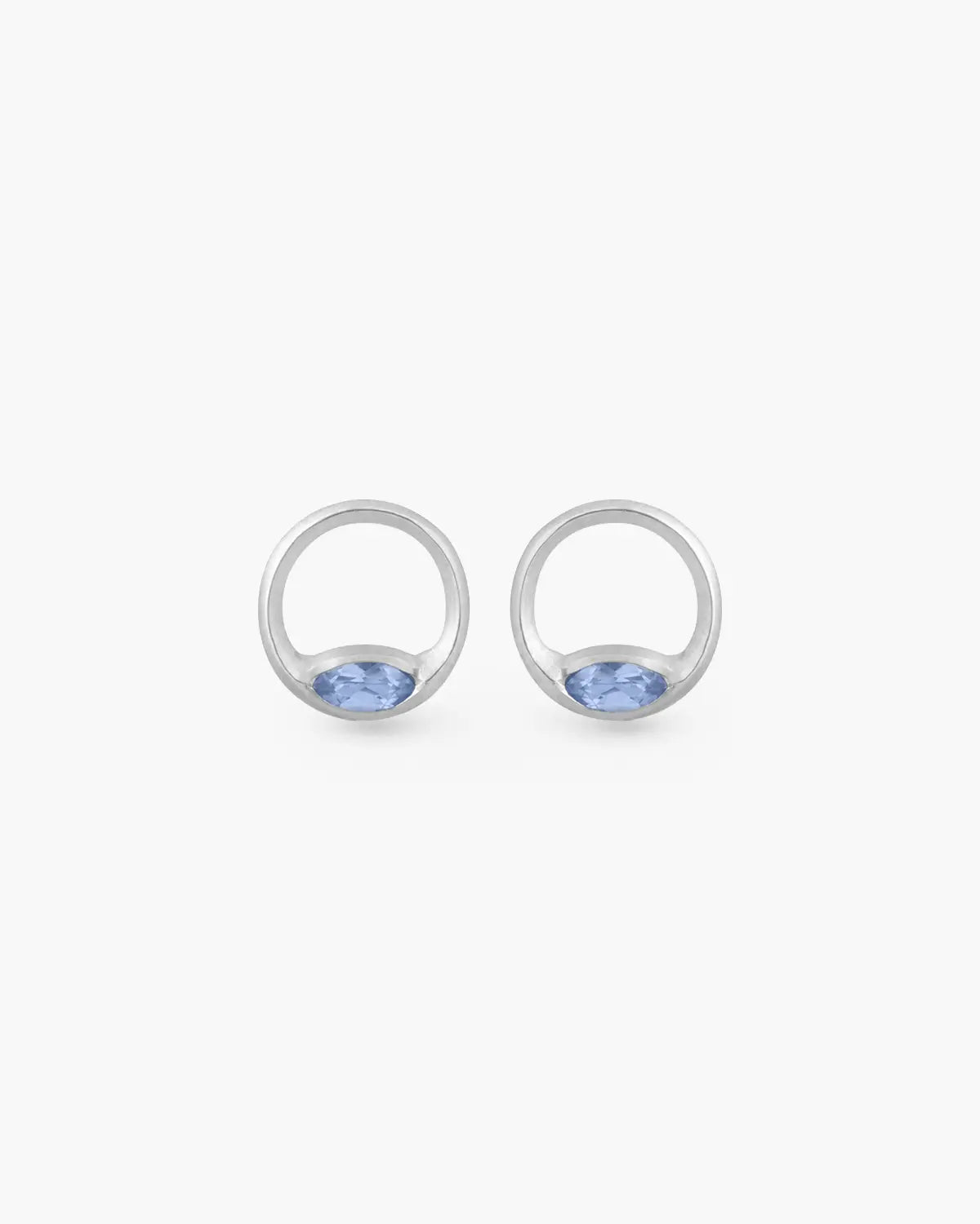 TWILIGHT TOPAZ CIRCLE STUD EARRINGS