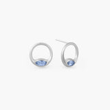 TWILIGHT TOPAZ CIRCLE STUD EARRINGS