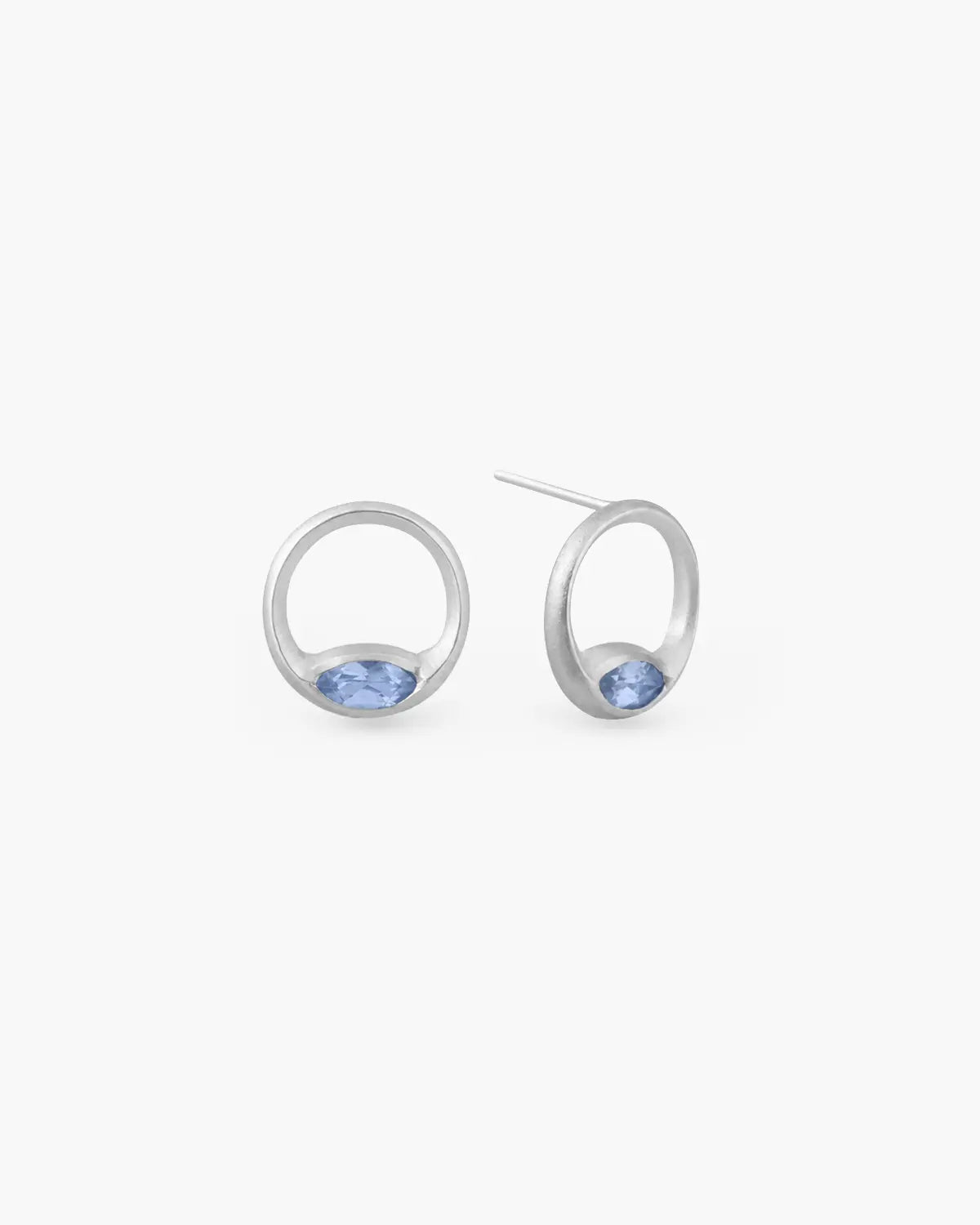 TWILIGHT TOPAZ CIRCLE STUD EARRINGS