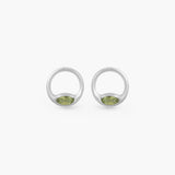 LUCENCE PERIDOT CIRCLE STUD EARRINGS