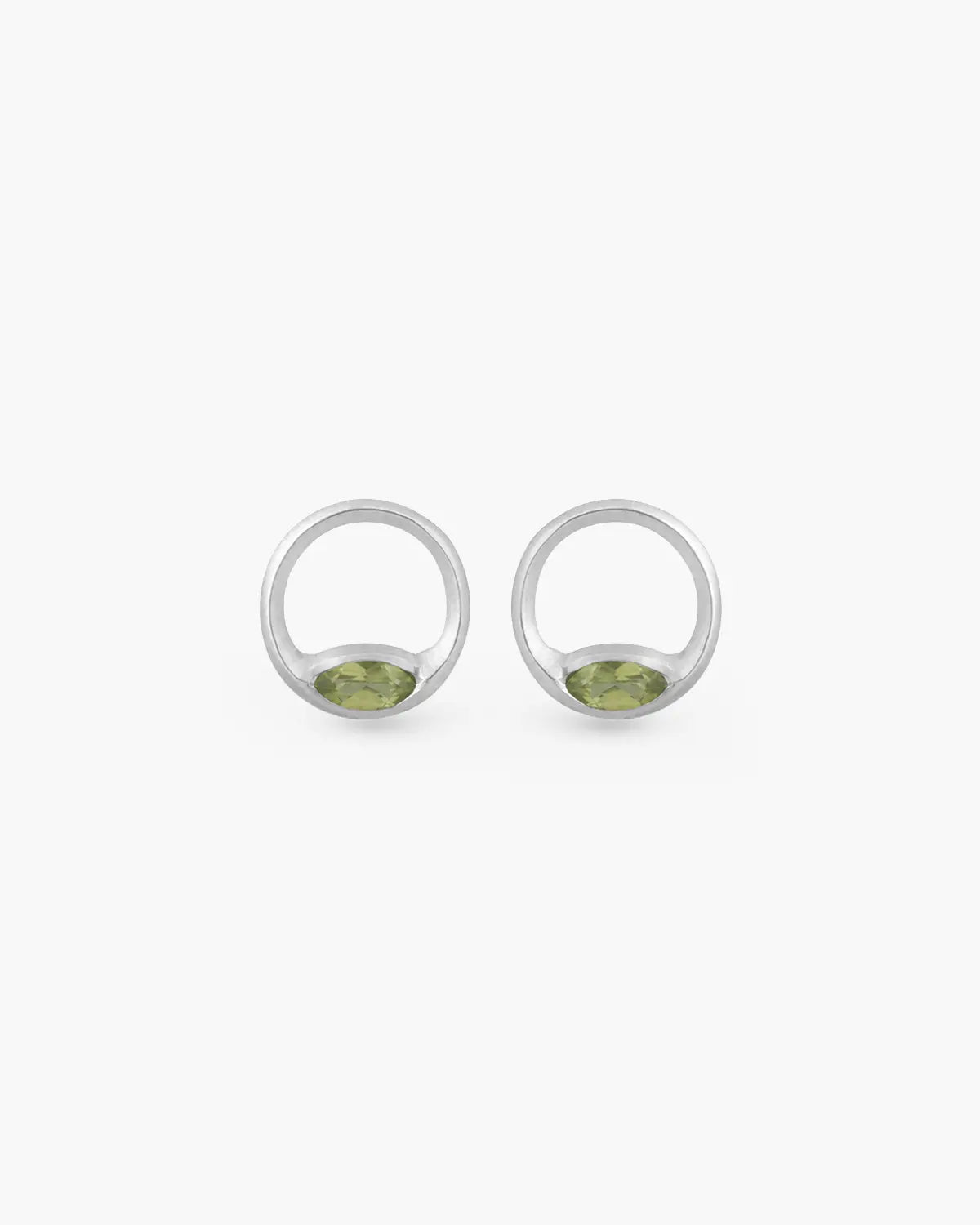 LUCENCE PERIDOT CIRCLE STUD EARRINGS
