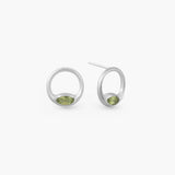 LUCENCE PERIDOT CIRCLE STUD EARRINGS