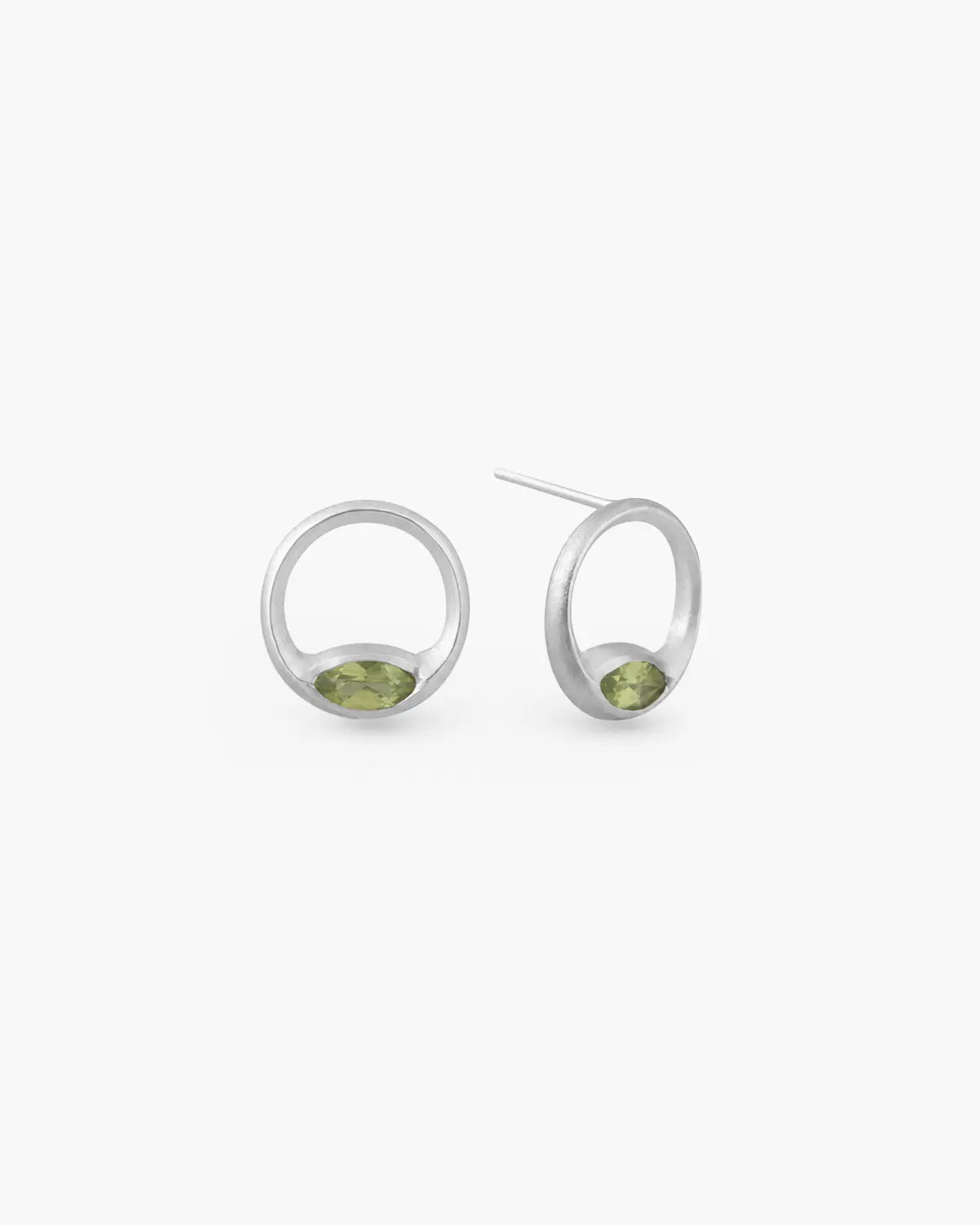 LUCENCE PERIDOT CIRCLE STUD EARRINGS
