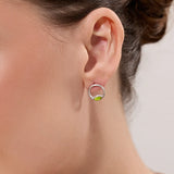 LUCENCE PERIDOT CIRCLE STUD EARRINGS