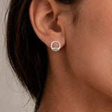 LUCENCE PERIDOT CIRCLE STUD EARRINGS