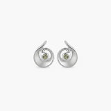 HAZE PERIDOT SPIRAL STUD EARRINGS