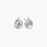 HAZE PERIDOT SPIRAL STUD EARRINGS