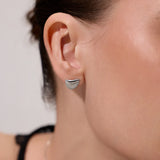 CONTOUR FOLDED CRESCENT STUD EARRINGS