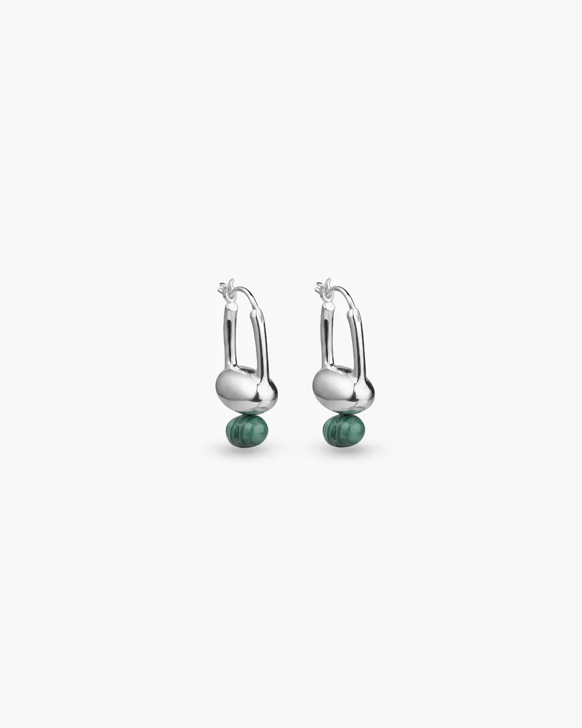 FLUX MALACHITE HOOP EARRINGS