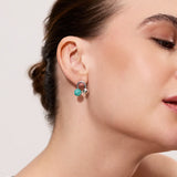 VOLUTE AMAZONITE SPHERE STUD EARRINGS