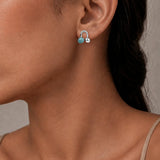 VOLUTE AMAZONITE SPHERE STUD EARRINGS