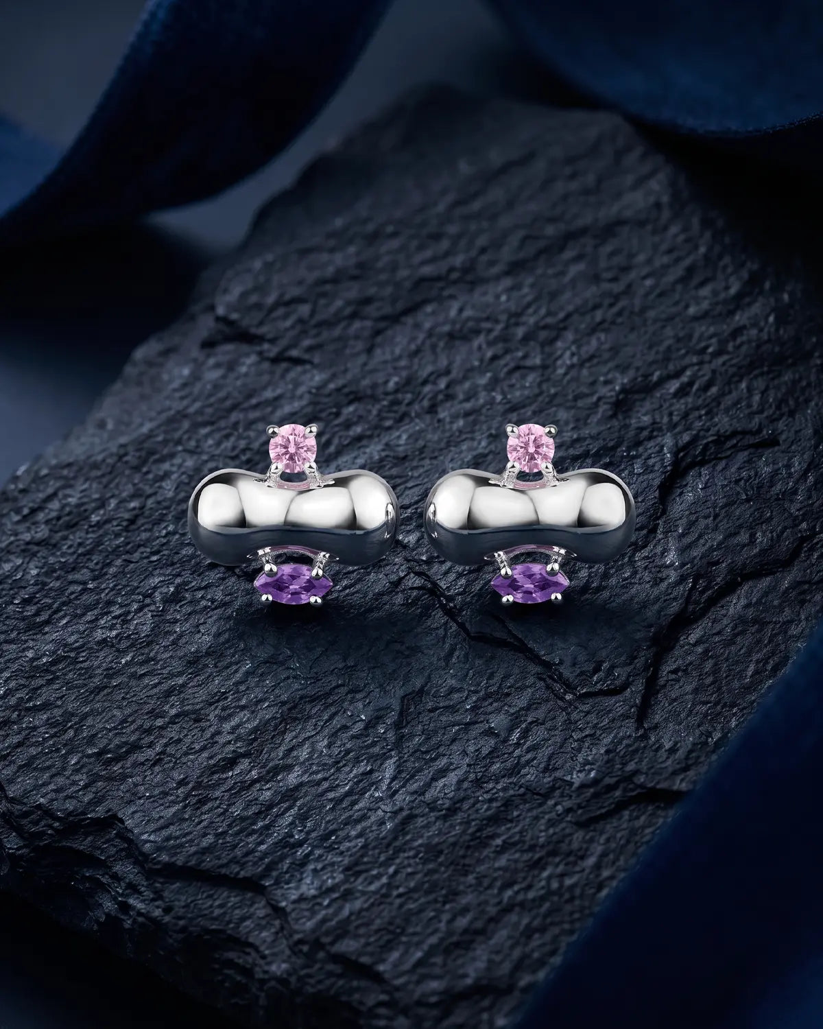 NOVA CLUSTERED GEMSTONE STUD EARRINGS