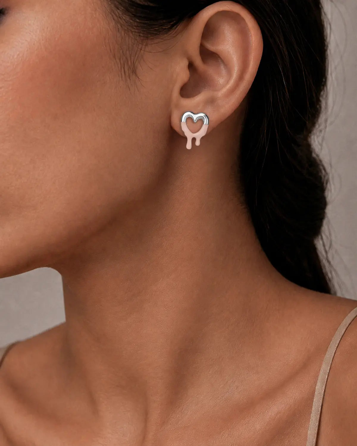 MELT HEART STUD EARRINGS