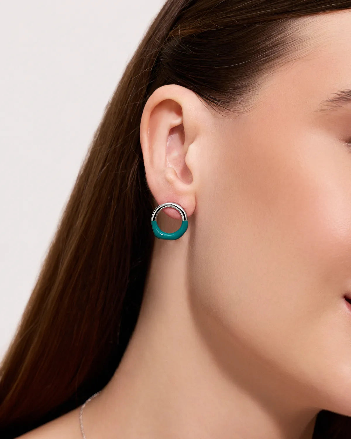 HELIX ENAMEL ARC STUD EARRINGS