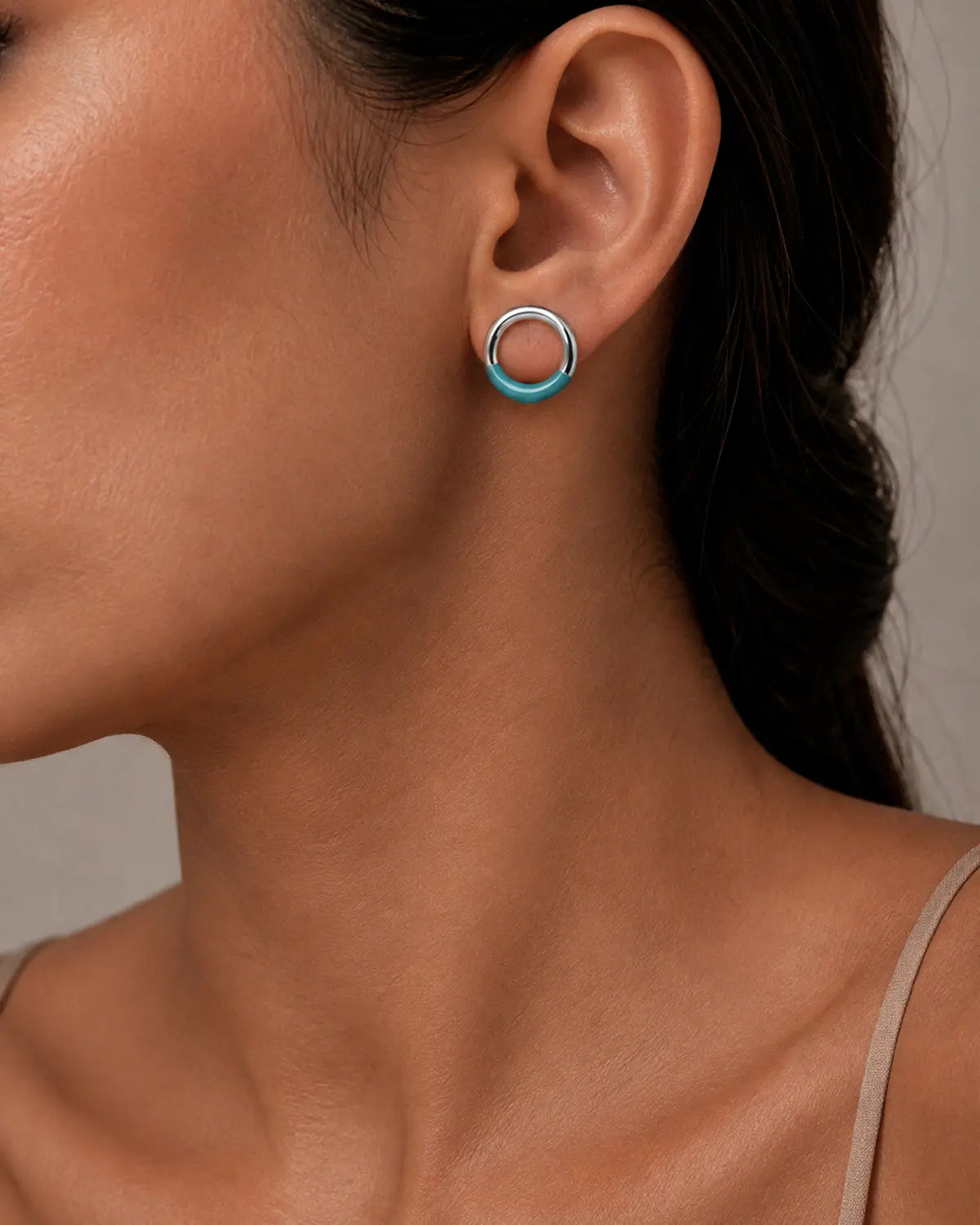 HELIX ENAMEL ARC STUD EARRINGS