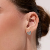 CARVED HEART STUD EARRINGS