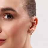 PLEATED HEART STUD EARRINGS