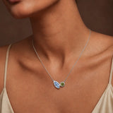 STARLIGHT GEMSTONE DUO PENDANT NECKLACE
