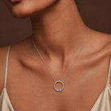 TWILIGHT TOPAZ OPEN CIRCLE PENDANT NECKLACE