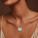 CONTOUR FOLDED CRESCENT PENDANT NECKLACE