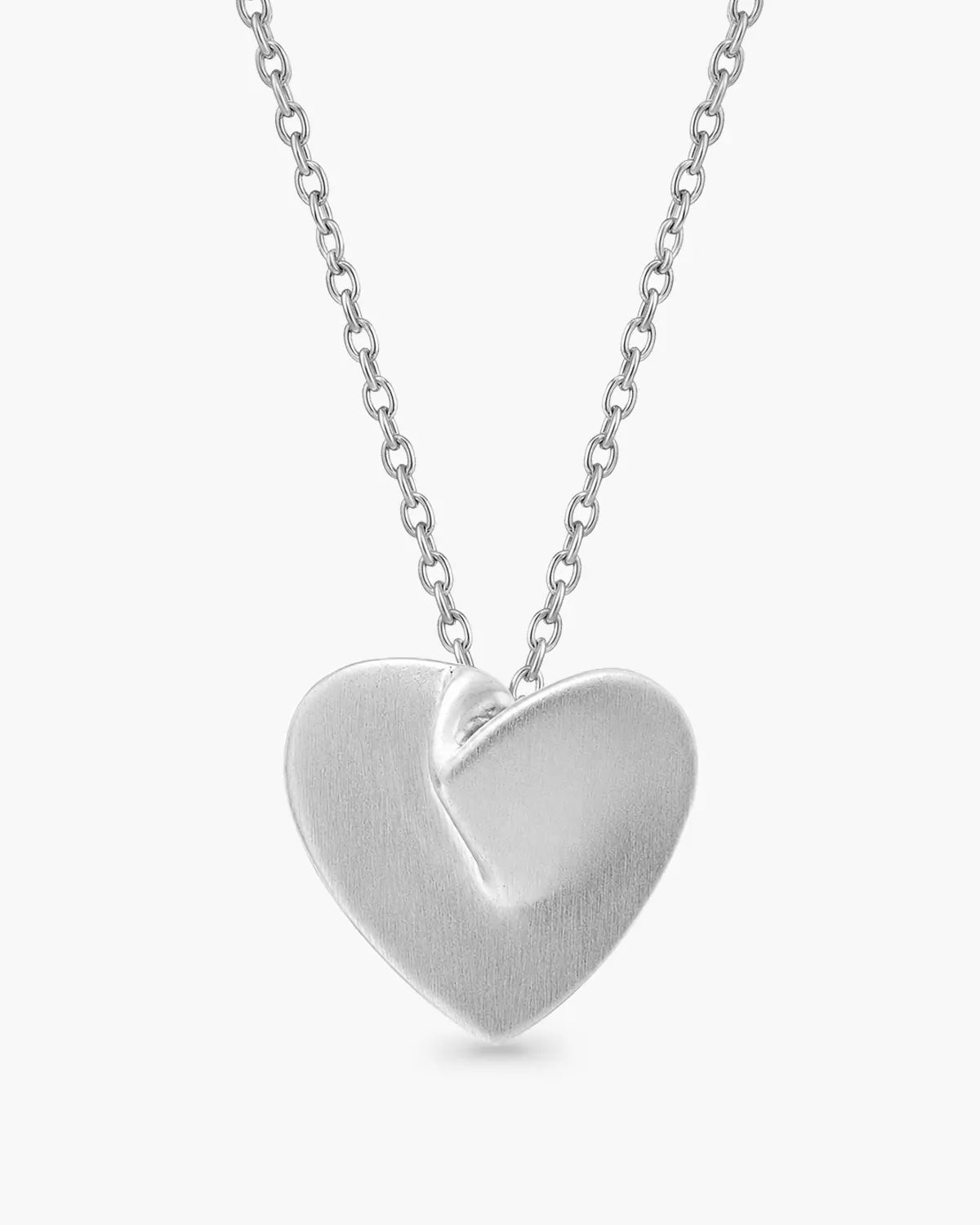 PLEATED HEART NECKLACE