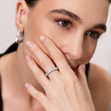 BEADED CRYSTAL BAND RING