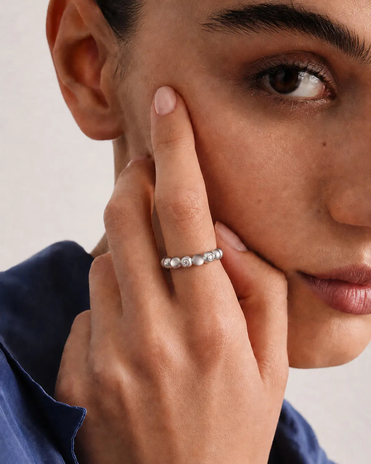 PLANETARY BEADED BAND RING