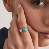 VOLUTE AMAZONITE SPHERE RING